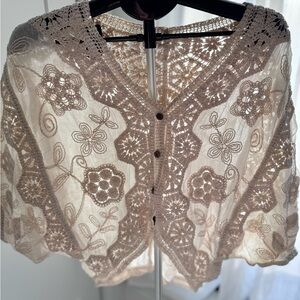 Beautiful embroidered linen cotton blouse